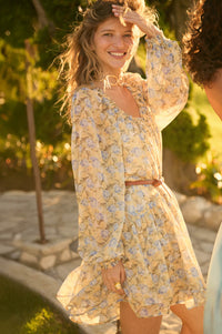 Sun-Kissed Petals Floral Chiffon Babydoll Romper - ShopPromesa