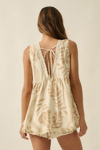 Jungle Boogie Tropical-Print Layered Babydoll Romper - ShopPromesa