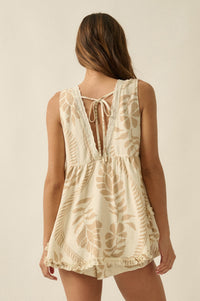 Jungle Boogie Tropical-Print Layered Babydoll Romper - ShopPromesa