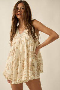 Jungle Boogie Tropical-Print Layered Babydoll Romper - ShopPromesa