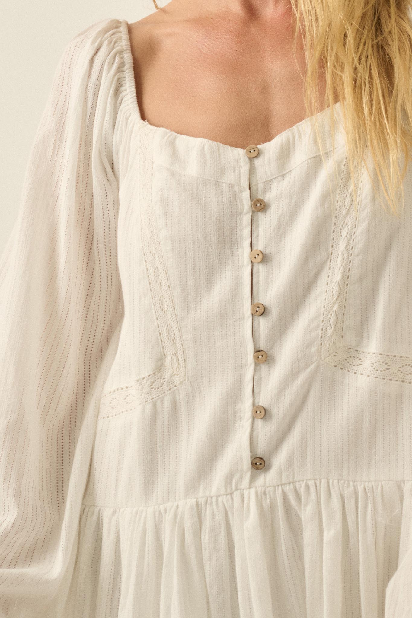 Perfectly Pretty Tonal-Stripe Babydoll Romper - ShopPromesa