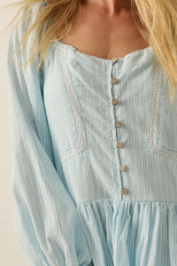 Perfectly Pretty Tonal-Stripe Babydoll Romper - ShopPromesa