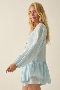 Perfectly Pretty Tonal-Stripe Babydoll Romper - ShopPromesa