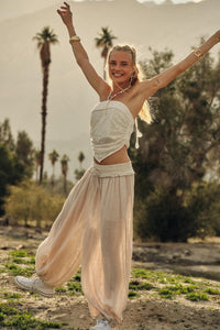 Break Free Cotton Gauze Drawstring Balloon Pants - ShopPromesa