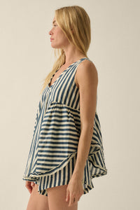 Sunny Saturday Striped Ruffled Babydoll Romper - ShopPromesa