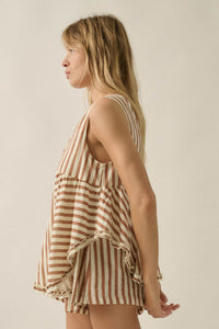 Sunny Saturday Striped Ruffled Babydoll Romper - ShopPromesa