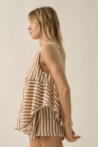 Sunny Saturday Striped Ruffled Babydoll Romper - ShopPromesa