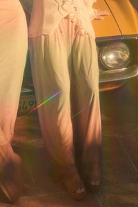 Soft Sunset Ombre Mesh Pleated Wide-Leg Pants - ShopPromesa