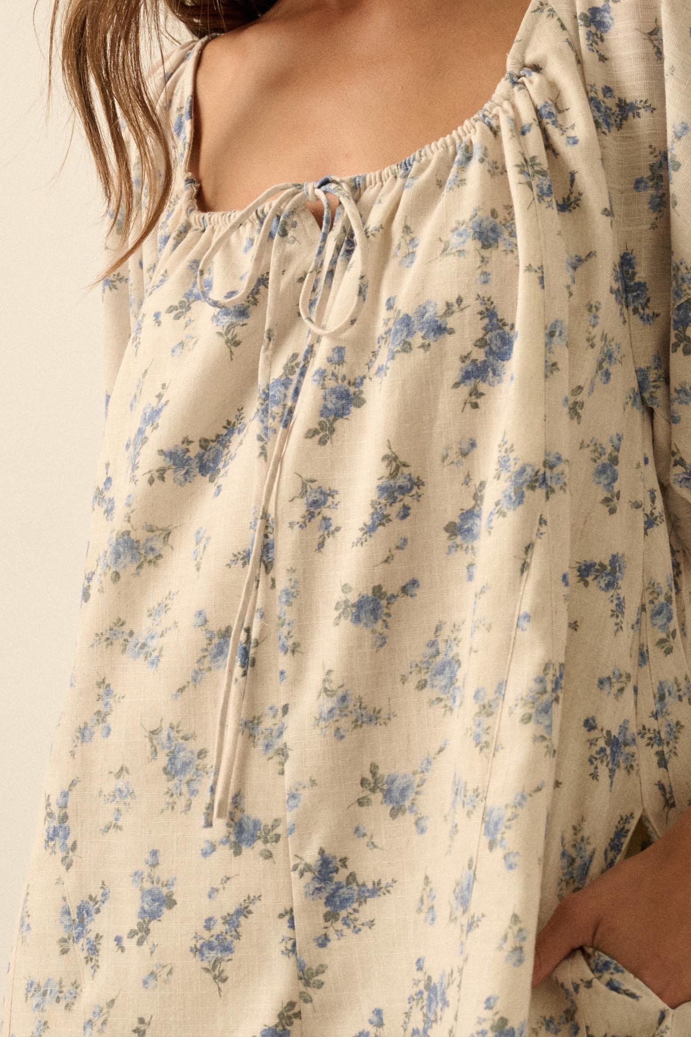 Simply Beautiful Floral Puff-Sleeve Babydoll Romper - ShopPromesa