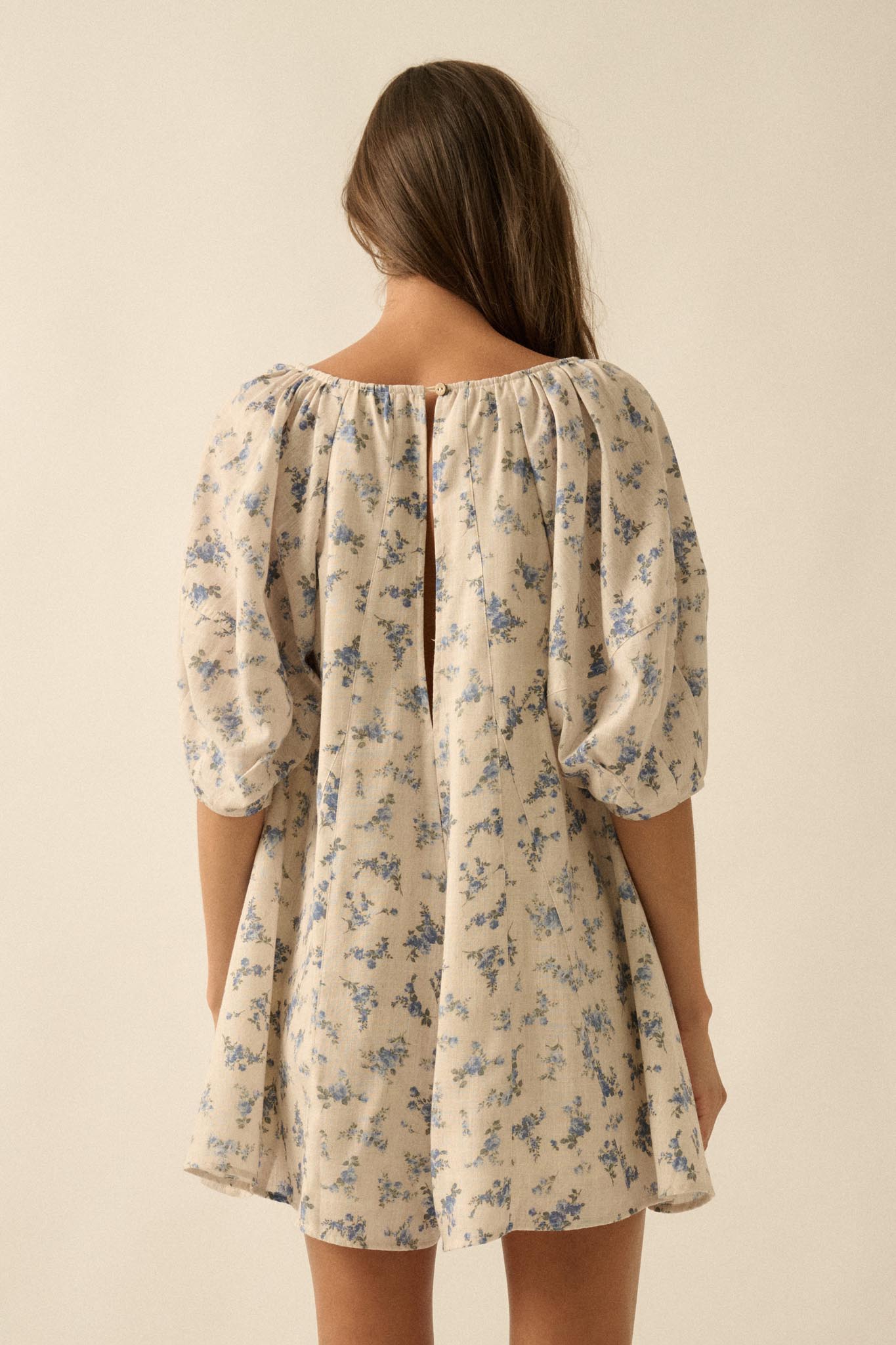 Simply Beautiful Floral Puff-Sleeve Babydoll Romper - ShopPromesa