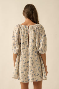 Simply Beautiful Floral Puff-Sleeve Babydoll Romper - ShopPromesa