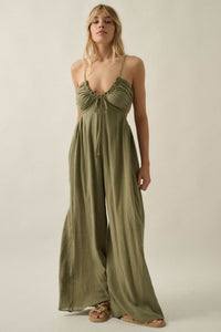 Every Breath Cotton Gauze Wide-Leg Jumpsuit - ShopPromesa