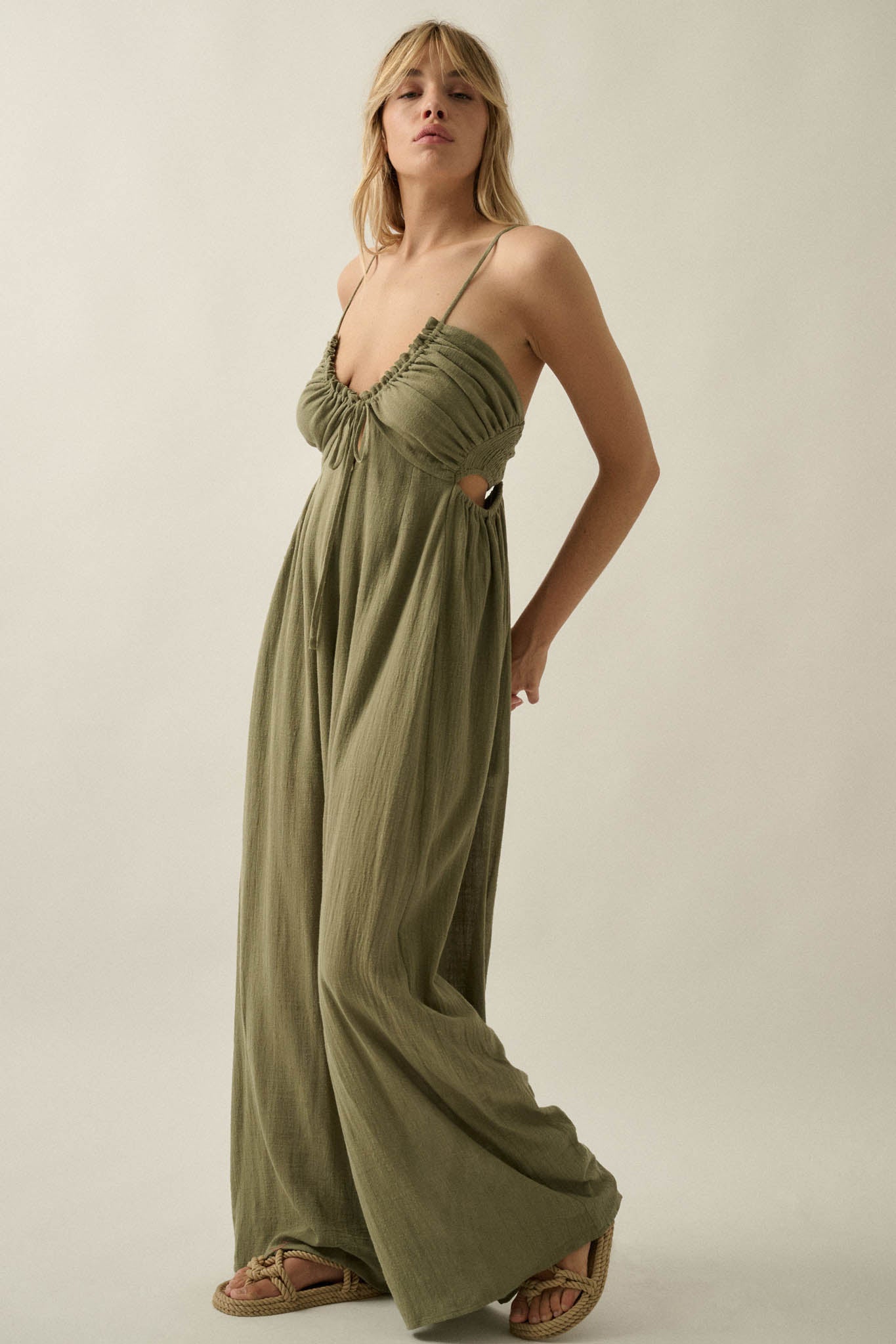 Every Breath Cotton Gauze Wide-Leg Jumpsuit - ShopPromesa