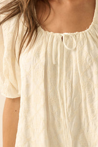 Flirt Alert Floral-Embroidered Babydoll Romper - ShopPromesa