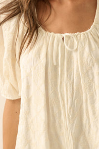 Flirt Alert Floral-Embroidered Babydoll Romper - ShopPromesa