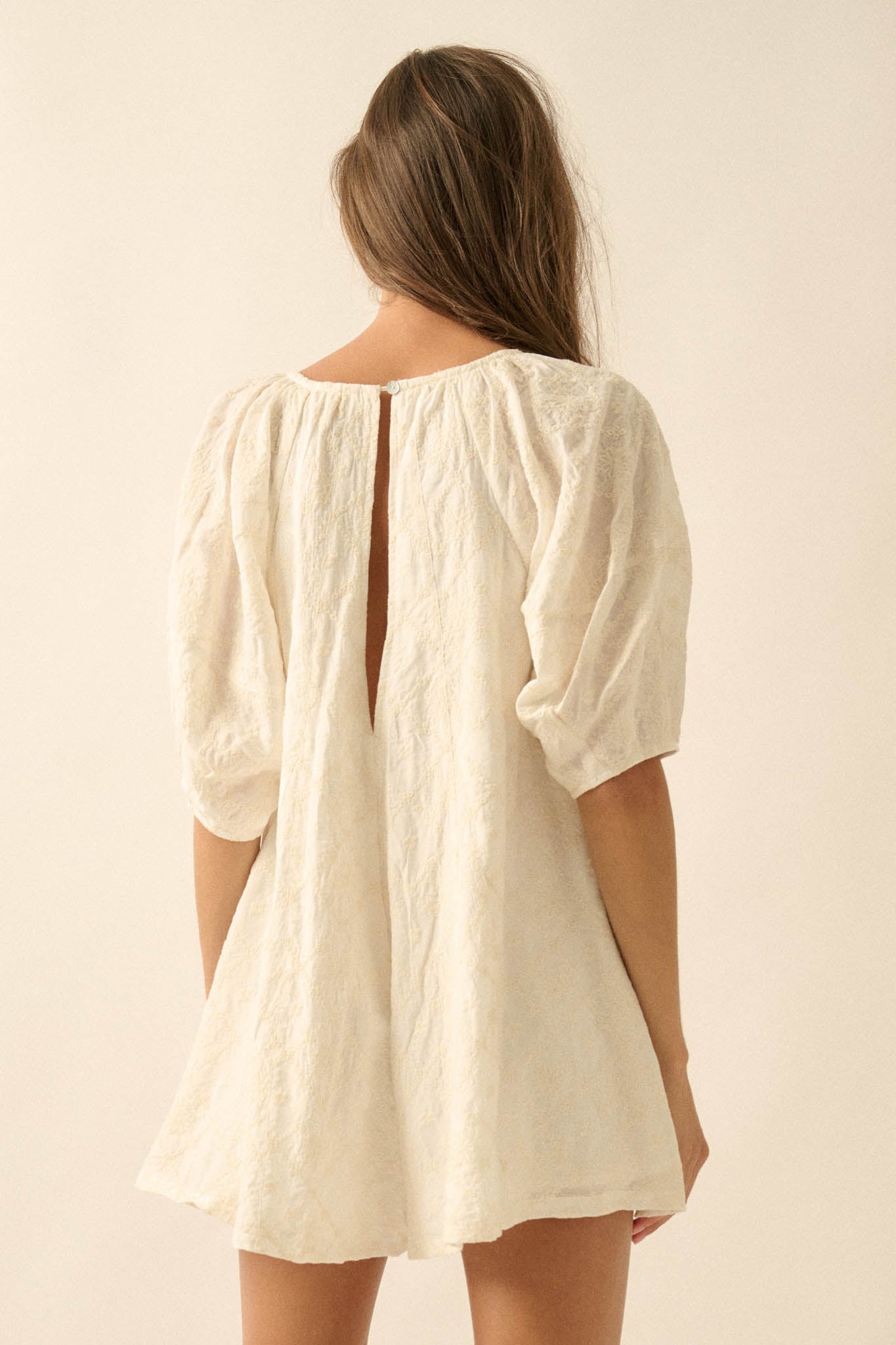 Flirt Alert Floral-Embroidered Babydoll Romper - ShopPromesa