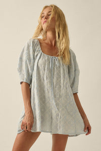 Flirt Alert Floral-Embroidered Babydoll Romper - ShopPromesa