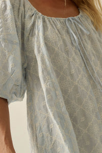 Flirt Alert Floral-Embroidered Babydoll Romper - ShopPromesa