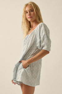 Flirt Alert Floral-Embroidered Babydoll Romper - ShopPromesa