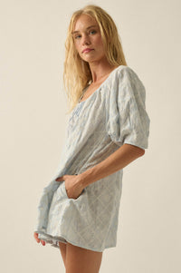 Flirt Alert Floral-Embroidered Babydoll Romper - ShopPromesa