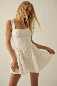 Flirty Blooms Embroidered Tiered Ruffle Romper - ShopPromesa