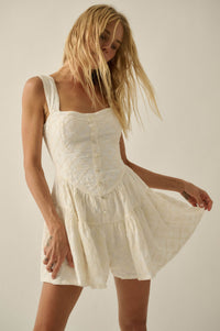 Flirty Blooms Embroidered Tiered Ruffle Romper - ShopPromesa