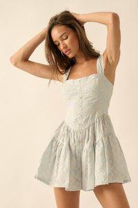 Flirty Blooms Embroidered Tiered Ruffle Romper - ShopPromesa