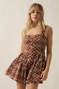 Flirty Blooms Embroidered Tiered Ruffle Romper - ShopPromesa