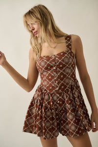 Flirty Blooms Embroidered Tiered Ruffle Romper - ShopPromesa