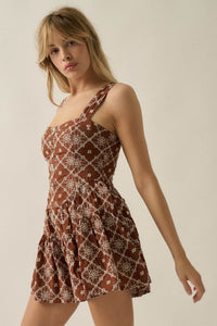 Flirty Blooms Embroidered Tiered Ruffle Romper - ShopPromesa