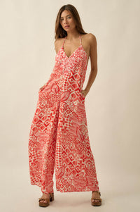 Dream Voyage Batik-Print Wide-Leg Halter Jumpsuit - ShopPromesa
