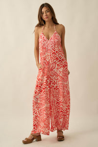 Dream Voyage Batik-Print Wide-Leg Halter Jumpsuit - ShopPromesa
