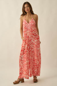 Dream Voyage Batik-Print Wide-Leg Halter Jumpsuit - ShopPromesa