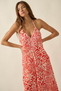 Dream Voyage Batik-Print Wide-Leg Halter Jumpsuit - ShopPromesa