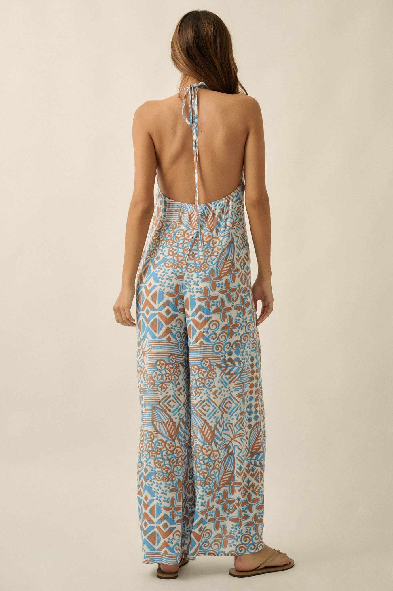 Dream Voyage Batik-Print Wide-Leg Halter Jumpsuit - ShopPromesa