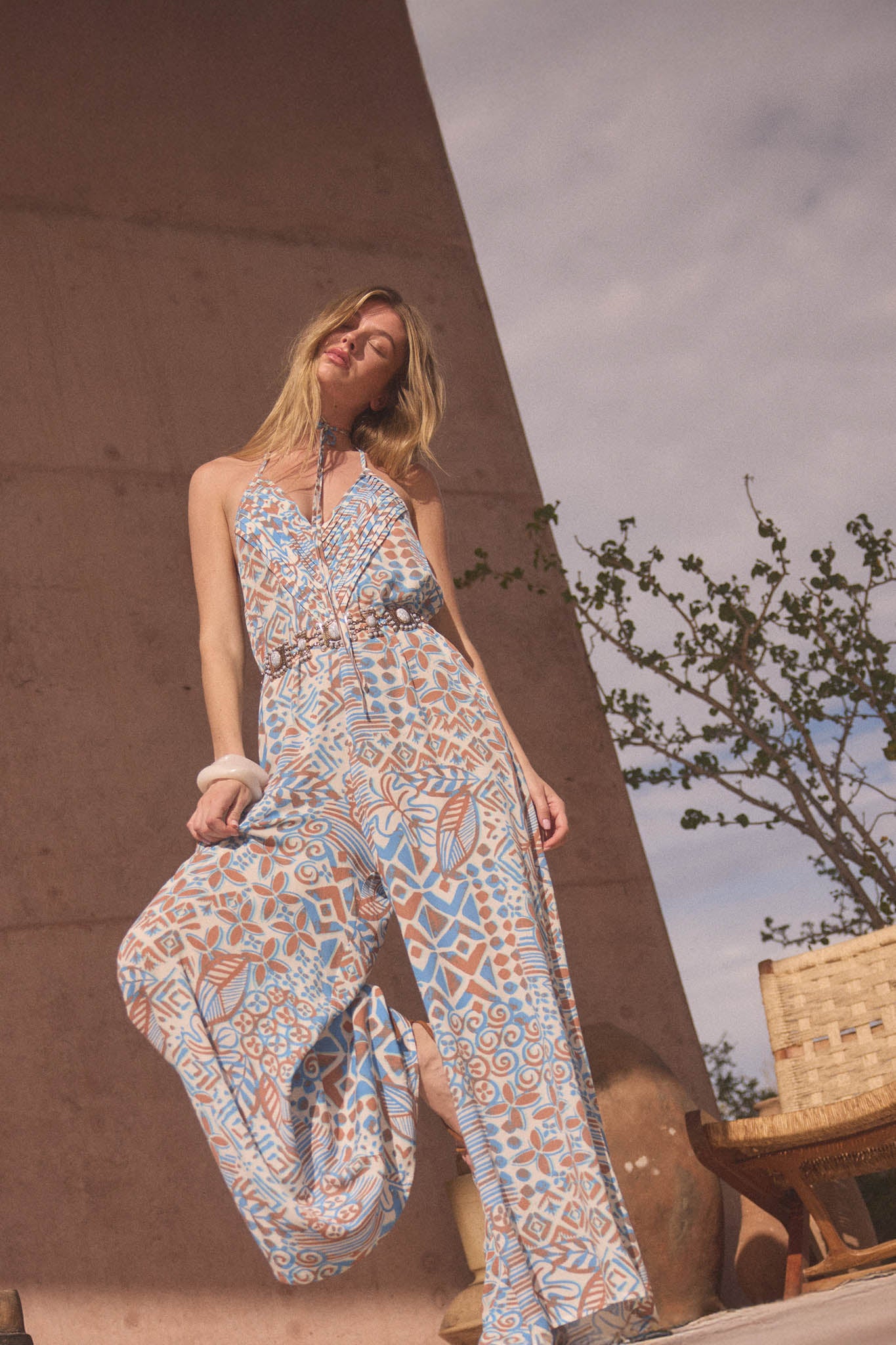 Dream Voyage Batik-Print Wide-Leg Halter Jumpsuit - ShopPromesa