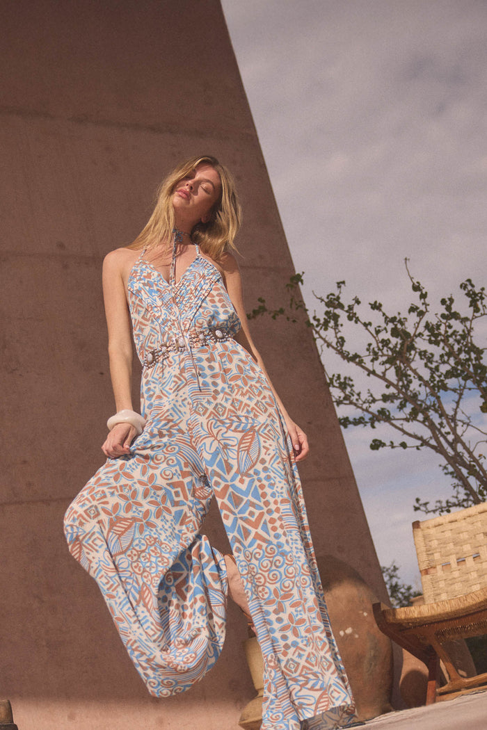 Dream Voyage Batik-Print Wide-Leg Halter Jumpsuit - ShopPromesa