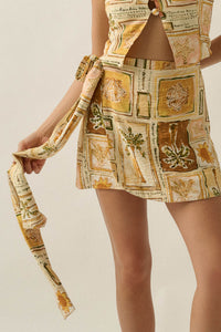 Lost in Paradise Tropical-Print Wrap Mini Skort - ShopPromesa