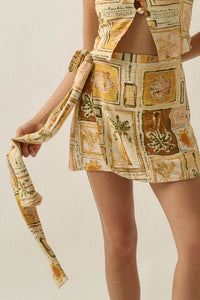Lost in Paradise Tropical-Print Wrap Mini Skort - ShopPromesa