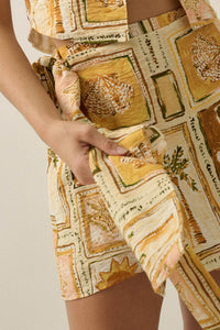 Lost in Paradise Tropical-Print Wrap Mini Skort - ShopPromesa