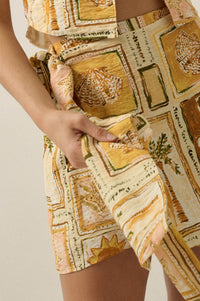 Lost in Paradise Tropical-Print Wrap Mini Skort - ShopPromesa