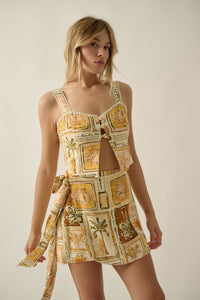 Lost in Paradise Tropical-Print Wrap Mini Skort - ShopPromesa