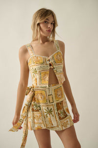 Lost in Paradise Tropical-Print Wrap Mini Skort - ShopPromesa