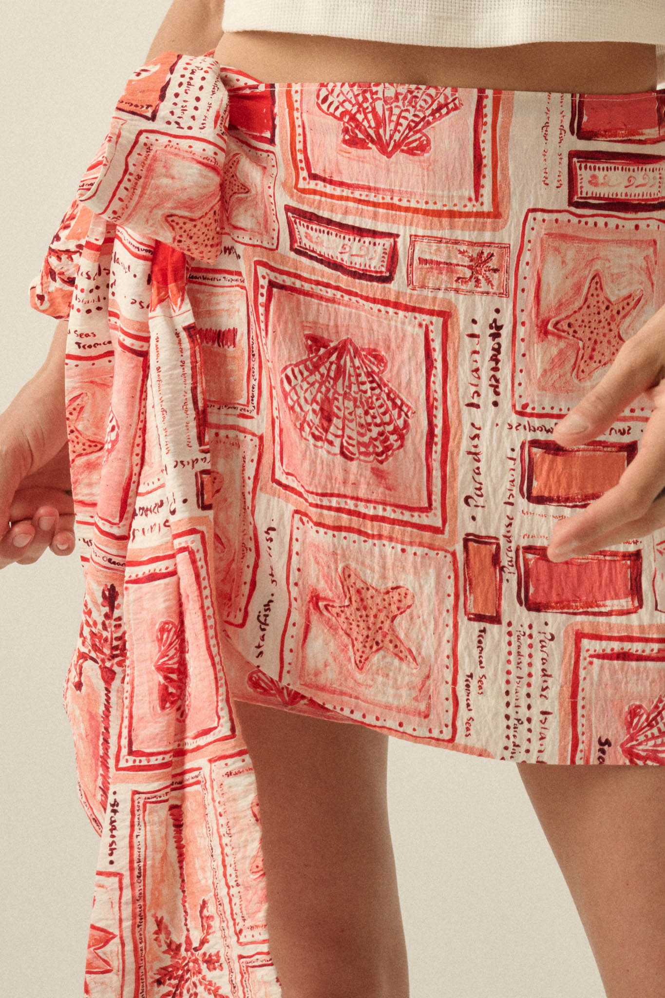Lost in Paradise Tropical-Print Wrap Mini Skort - ShopPromesa