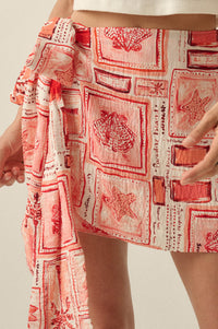 Lost in Paradise Tropical-Print Wrap Mini Skort - ShopPromesa