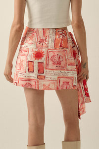 Lost in Paradise Tropical-Print Wrap Mini Skort - ShopPromesa