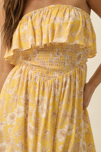 Truly Cherished Floral Strapless Flounce Romper - ShopPromesa