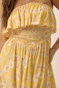 Truly Cherished Floral Strapless Flounce Romper - ShopPromesa