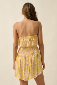 Truly Cherished Floral Strapless Flounce Romper - ShopPromesa