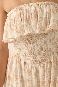 Truly Cherished Floral Strapless Flounce Romper - ShopPromesa